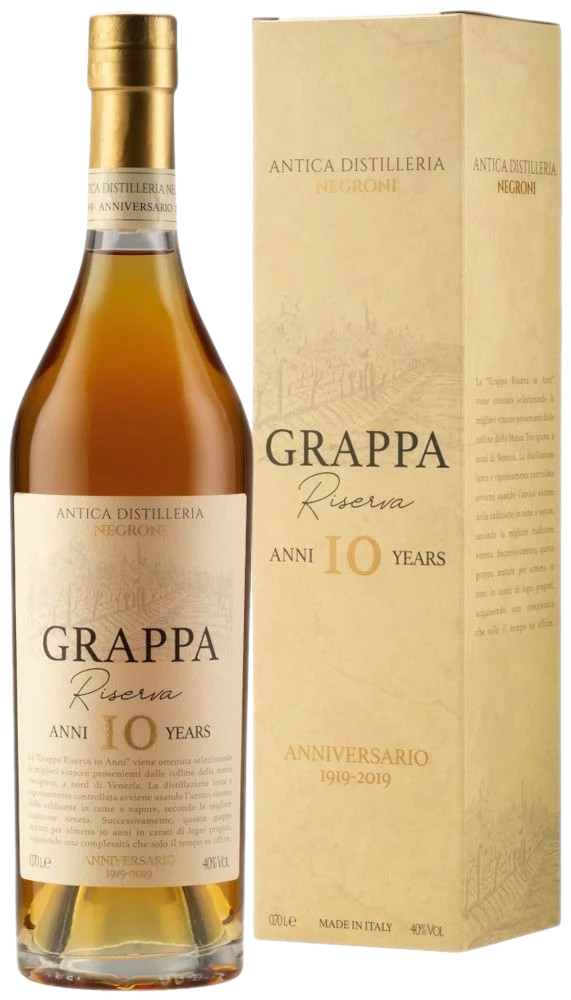 Negroni Antica Distilleria, Grappa Riserva 10 Years - Bottle Hero