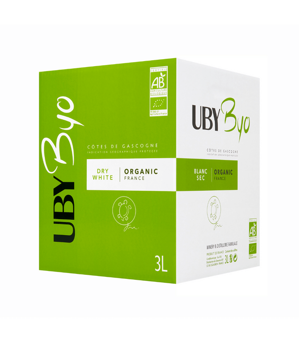3 LITER - 2023 BYO Colombard-Sauvignon Blanc-Ugni Blanc Bag in Box, Domaine Uby - Bottle Hero
