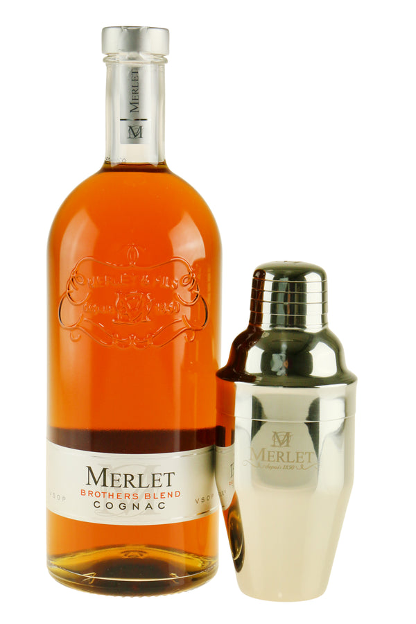 Merlet Cognac Brothers Blend med shaker - bottlehero.dk