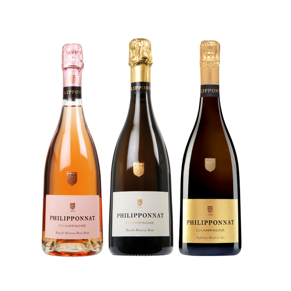 Champagne Philipponnat 3 flasker (Rosé, Brut, Sublime) - bottlehero.dk