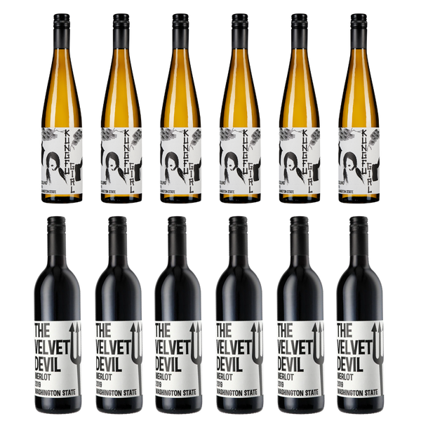 6 Kung Fu Girl Riesling + 6 Velvet Devil Merlot