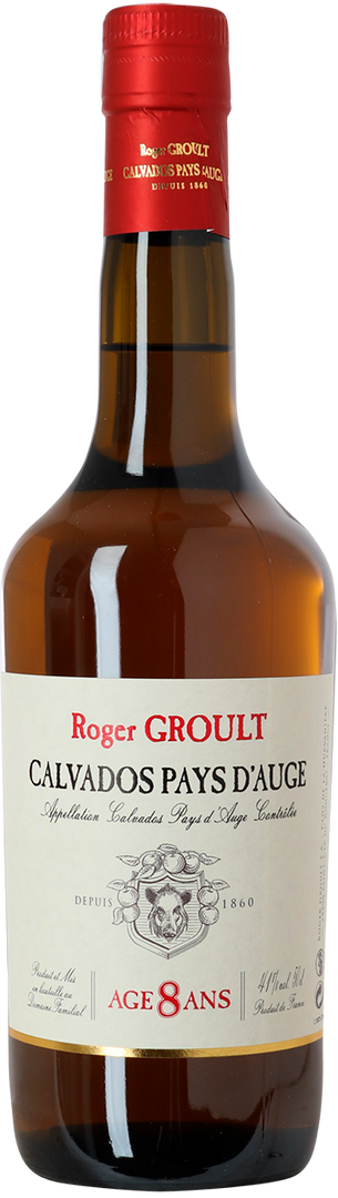 Calvados 8 år, Roger Groult, Clos de la Hurvanière, Pays d'Auge, 0,5 l.