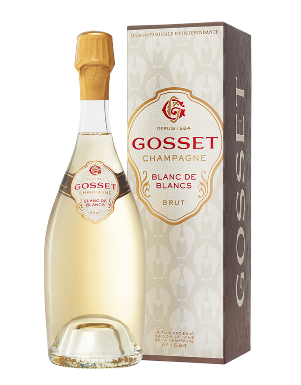 Champagne Gosset, Champagne Grand Blanc de Blancs Brut in giftbox NV - Bottle Hero