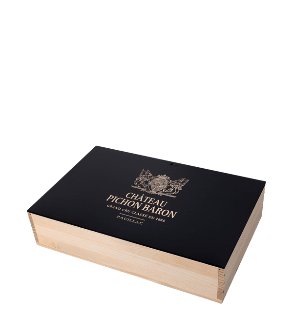 Château Pichon-Longueville au Baron de Pichon-Longueville Black Gift Box 2015 (6 flasker) - Bottle Hero