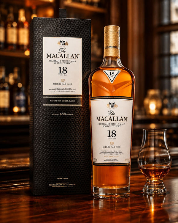 The Macallan Destillery, Macallan 18 år Sherry Oak Cask 43% 2024 Release - Bottle Hero