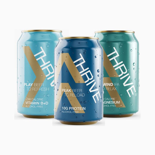 Thrive Play. Unwind. Recover. Smagskasse 12 x 33 cl - Bottle Hero