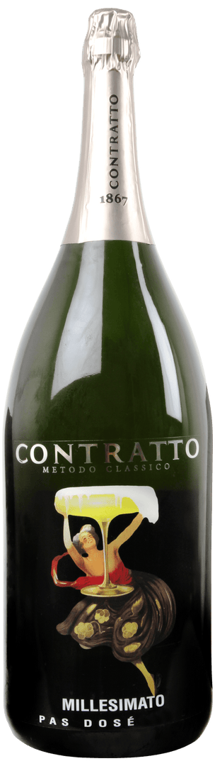 Contratto, Spumante Millesimato Pas Dosé - Mathusalem 6,0L, 2016 - bottlehero.dk