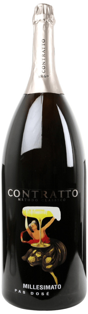 Contratto, Spumante Millesimato Pas Dosé - Salmanazar 9,0L, 2016 - bottlehero.dk