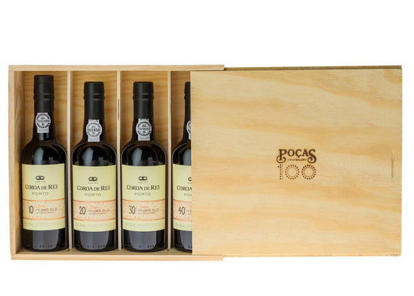Poças Centenary Box 10+20+30+40 years Tawny 37,5cl, SMAGEKASSE - bottlehero.dk
