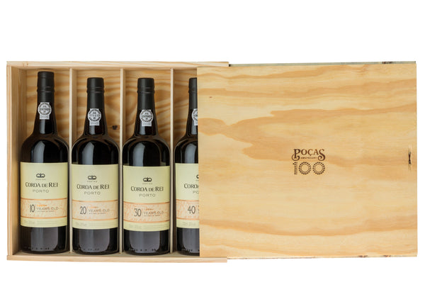 Poças Centenary Box 10+20+30+40 years Tawny 75cl, SMAGEKASSE - bottlehero.dk
