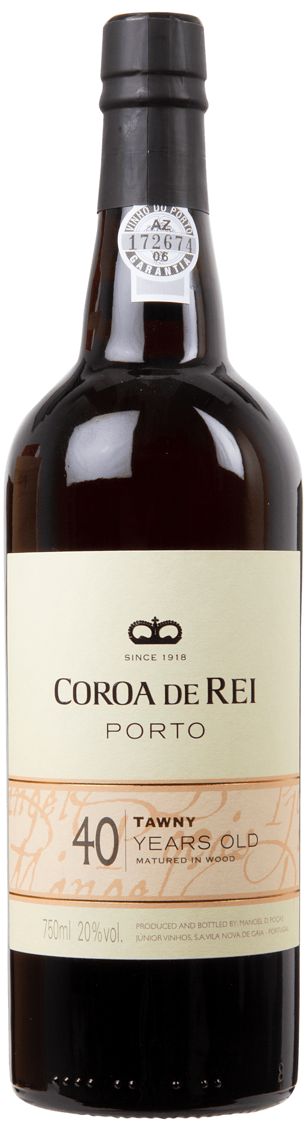 Poças, Tawny Port 40 Years Old Coroa de Rei - bottlehero.dk