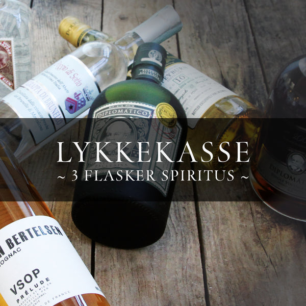 Løgimoses Spiritus-Lykkekasse med 3 flasker